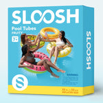 Sloosh 4 Pack Inflatable Pool Floats, Pool Tube Rings, Swim Tubes, Floaties Toys, Beach Swimming Party Toys for Kids and Adults