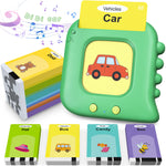 Educational toy with cards featuring vehicles and animals on a white background