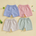 Aiwpstoin Toddler Baby Boy Girl Shorts Summer Casual Elastic Waist Striped Shorts Pants Boxer Bottoms (Khaki, 6-12 Months)