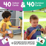 GOTROVO Active Kids Scavenger Hunt Game – Indoor and Outdoor Game for Kids 4-8, with 80 Search Cards and 7 Challenge Cards for Fun Educational Play