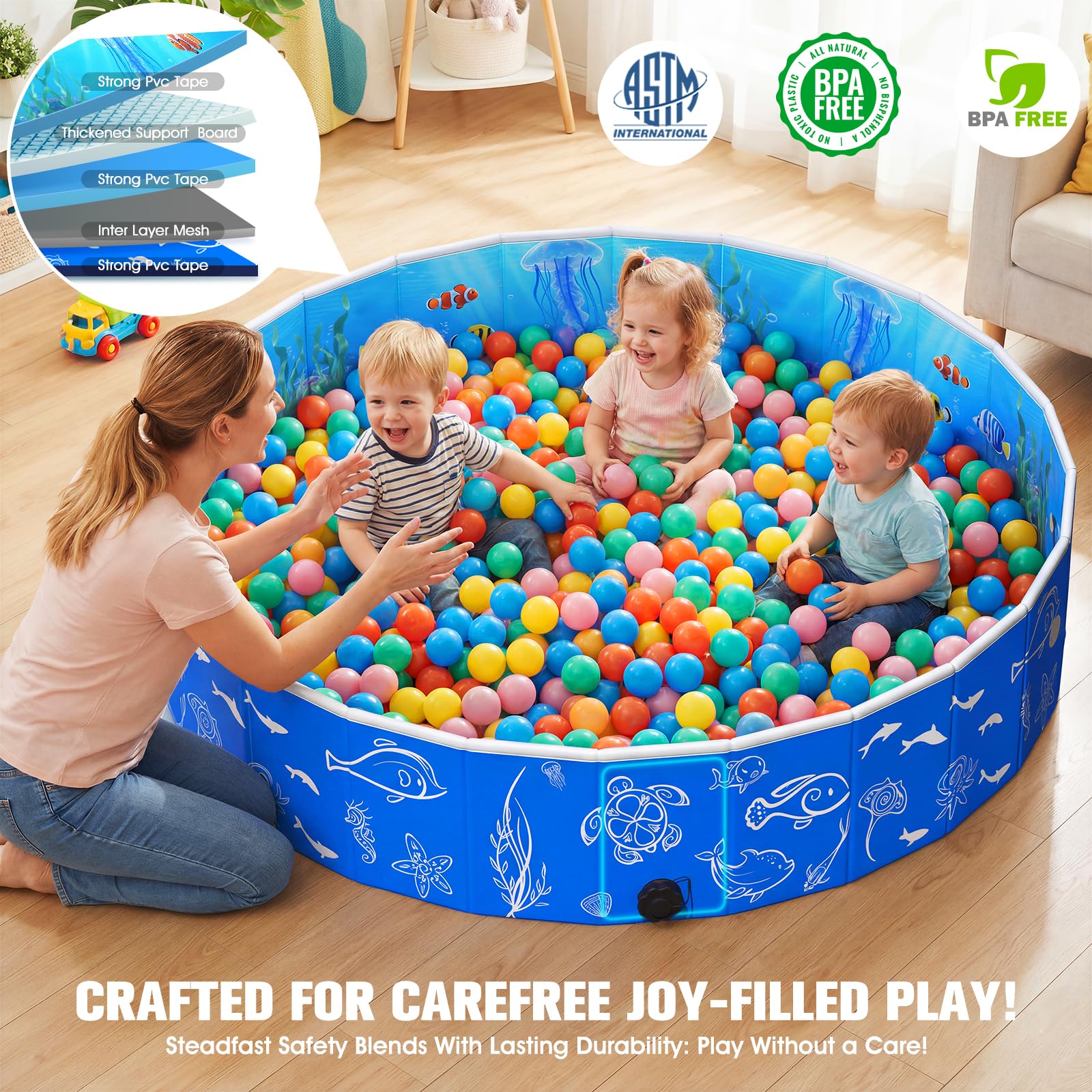 FizZeal Kiddie Pool with Canopy, 51in Foldable Toddler - FizZeal - Baby ...