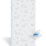SJEUQOP Crib Mattress Topper 2" x 27.5" x 52", High Density Foam Breathable Baby and Toddler Mattress Topper with Waterproof Removable and Washable Cover, Fits Standard Cribs and Toddler Beds