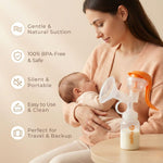 Hygeia Manual Breast Pump | One-Hand Use | Lightweight & Portable | BPA-Free | Comfortable, Quiet Suction | Includes 24mm & 28mm Flanges
