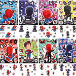 24 Sheets 5.8”x4.4” DIY Make a Face Demon Movie Hunters Stickers for Teens, Make Your Own Mixed & Matched with 8 Designed Characters Sticker for Birthday Party Supplies Favors (K24)