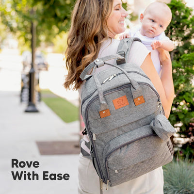 KeaBabies Diaper Bag Backpack - Large Baby Diaper Bag with Changing Pad, Baby Boy, Girl, Travel Backpack for Mom and Dad, Waterproof, Multi Function Durable (Classic Gray)
