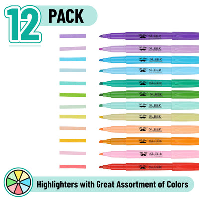 Mr. Pen- Highlighters, 12 Pack, Assorted Colors, Chisel Tip, Quick-Dry, Smear-Resistant, Odorless Highlighters for School, Office & Journaling