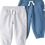 Little Planet by Carter's Boy 2-Pack Pants Made with Organic Cotton, Navy, Grey, 9M
