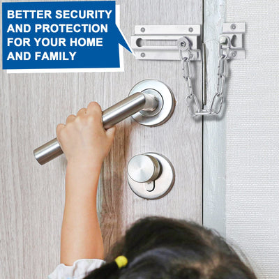 INBOF 2 Pack Door Chain Lock, Stainless Steel Chain Locks for Inside Door, Premium Thickened with 12 Screws