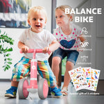 Balance Bike for 1 Year Old Girls Gifts, 10-24 Months Toddler Girls Toys, No Pedal Infant 4 Wheels Bicycle Toys, Free Cute Mermaid Sticker, First Birthday Gifts for Girls