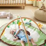 CoziBB Baby Play Gym Mat & Activity Mat, Baby Tummy Time Mat, Large Avocado Shaped Playmat with 6 Detachable Toys for Motor Skills & Sensory Development, Washable Infant Baby Essentials,Light Green