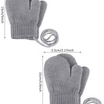 SATINIOR 3 Pairs Toddler Magic Stretch Mittens Full Finger Knit Gloves Kids Winter Warm Mittens (Suits for 1-4 Years,Black, White, Light Grey)