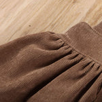 One opening Cute Baby Girl Corduroy Skirt Dress Infant Toddler Suspender Straps Casual Skirt Sundress Spring Summer Clothes (Brown, 1-2T)