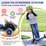 Kick Scooter for Kid 3-5 5-7,LED Lighted 3 Wheels,Folding Scooter, Lean to Steer,Adjustable Height,Widen Anti-Slip Deck, Heavy Duty Metal Toddler Scooters for Boys Girls 3-8 up to 150 LBs