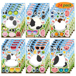 24 Sheets Make-a-face Stickers, Make Your Own Ice Cream Mix and Match Sticker Sheets DIY Summer Ice Cream Stickers for Kids Party Favors Activities