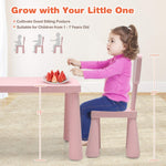 Costzon Kids Table and Chairs, 3 Piece Plastic Easy Clean Children Activity Desk for Reading, Drawing, Snack Time, Arts Crafts, Preschool, Kindergarten & Playroom, Toddler Table and Chair Set (Pink)