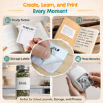 AI Sticker Printer, Mini Sticker Maker Machine for Kids and Adults, Portable Bluetooth Inkless Thermal Printer W/ 10 Rolls Thermal Paper, Pocket Photo & Label Maker for DIY, Journals, Study Notes