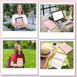 A5 Lined Journal Notebook, Hardcover Note Book Leather Journals for Girls Women,Cute Heart Pattern Design A5 Diary Notepad for Work, School, Note Taking, Business (Pink)