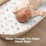 2-Pack Baby Bassinet Sheets Girl, Boy - 33x17 Viscose Derived from Bamboo Bedside Mattress Fitted Bassinet Sheets, Compatible with Halo Bassinest Swivel Sleeper, Baby Delight, Graco (KeaSafari)