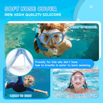 Kids Diving Mask 180° Anti-Fog Swim Mask, Tempered Glass Child Swim Goggles with Nose Cover Anti-Leak Kids Swim Goggles 4-14 Boys Girls for Diving, Snorkeling, Swimming (Harry Blue)