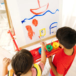 Melissa & Doug Easel Accessory Set - Paint, Cups, Brushes, Chalk, Paper, Dry-Erase Marker - FSC Certified