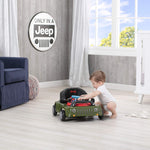 Jeep Classic Wrangler 3-in-1 Grow With Me Activity Walker - Features Music, Lights, Removable Play Tray, Push Walker Mode, Converts into Rolling Car Toy, Anniversary Green