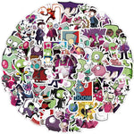 50pcs Invader Movie ZIM Stickers for Kids, Cute Water Bottle Stickers for Kids Waterproof, Vinyl Laptop Kid Sticker Pack (White)