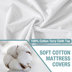 Bedecor King Mattress Protector - Waterproof Fitted Leak Proof Cotton Terry Cover, Washable and Breathable for Adults, Kids, and Pets, Fits 9-18 Inch Deep