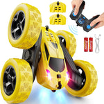 Remote Control Car, RC Cars Toys for Kids Ages 6-12, 4WD Stunt Car with LED Lights & 360° Flips, 2.4GHz, Upgraded USB-C Modular Batteries, 8-10 Year Old Boys Birthday Gift 1-Blue