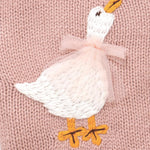 DovFanny Baby Toddler Girl Cardigan Warm Sweater Floral Long Sleeve Jumpers Coats Knitted Clothes with Cute Goose