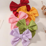 doboi 20PCS Fable Bows 3.6 Inch Hair Clips Baby Girls Hair Clips Cotton Linen Bows for Girls Solid 10 Color Hair Accessories for Baby Toddlers Kids