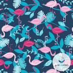 green sprouts Girls' Snap Reusable Absorbent Swimsuit Diaper, Navy Flamingos, 18 M