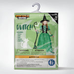 Spooktacular Creations Girls Witch Costume, Light up Witch Costume Kids, Starry Dress with Broom Belt Hat for Child Halloween Role Play Parties, S