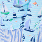 RUGGEDBUTTS® Baby/Toddler Boys Long Sleeve Rash Guard Swim Shirt w/UPF 50+ - Blue Sweet Sails, 3-6m