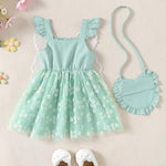 Baby Girl Clothes 6 9 12 Months Toddler Girl Boho Dress Summer Baby Butterfly Short Sleeve Fancy Ruffle Dress Cute Outfit Childrens Clothes with Bag