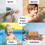 Bumble Bear Mold Free Silicone Bath Toys, Baby Bath Toys 6-12 Months, Toddlers 1-3, Non Toxic Infant Bathtub Toy, Water Toys, Pool Toy, Dishwasher Safe (Coral)