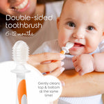 Cherish Baby Care Award-Winning Baby Toothbrush Set (3-24 Months) - 3-Pack Baby Finger Toothbrush, Training Toothbrush & Toddler Toothbrush - BPA-Free Baby First Toothbrush Set (Orange)