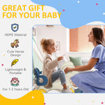 Qaba 4-in-1 Rocking Horse for Toddlers 1-3 Years, Baby Rocking Horse with Detachable Balance Board and Push Handle, Horse-Shaped Ride On Toy with 4 Smooth Wheels, for Baby Girls and Boys, Blue
