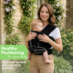 ELDOMA Black Baby Wrap Carrier - Lightweight, Breathable Baby Sling, Hands Free Baby Carrier Sling, Baby Carriers from Newborn to Toddler, (7-35 lbs / 3-15kg)