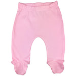 123 Bear 100% Cotton Baby Pants with Footies 100% Cotton Unisex Boys Girls (0-3 Months, 4-Pack Pink)