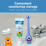 Dr. Brown's ToothScrubber Toddler Toothbrush Set, Monster with Strawberry Flavor Toothpaste
