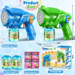 Bubble Gun Machine for Kids 4-8: 2-Pack Automatic Bubble Guns with 2 Bottles Refill Solution - Summer Outdoor Toys Bubble Blaster Maker Blower for Easter Party