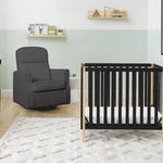 Delta Children Gio Mini Crib with 2.75" Mattress Included, Ebony/Natural