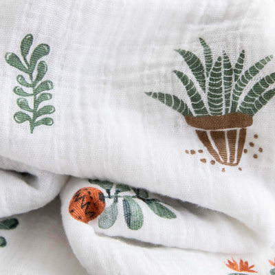 Little Unicorn Premium Cotton Swaddle Baby Blanket | Breathable Fabric | for swaddling, Play, Nursing & More (Prickle Pots)