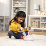 Melissa & Doug Triple-Layer Party Cake Wooden Play Food Set - Birthday Cake Pretend Food Play Set for Toddlers, Kids Ages 3+