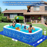 Nattork Inflatable Pool for Kids and Adults, 102" x 63" x 22" Family Full-Sized Inflatable Swimming Pool,Durable Thickened Above Ground Blow Up Pool for Kids Pools for Backyard Indoor Outdoor Shark
