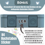 BEARFOOT Kids Lunch Box with Compartments – Compact & Lightweight | Leak-Proof, BPA-Free, Dishwasher Safe | Hand-Drawn Design for Preschool, School, Travel (Dog & Cat Blue, 2.75 Cups)