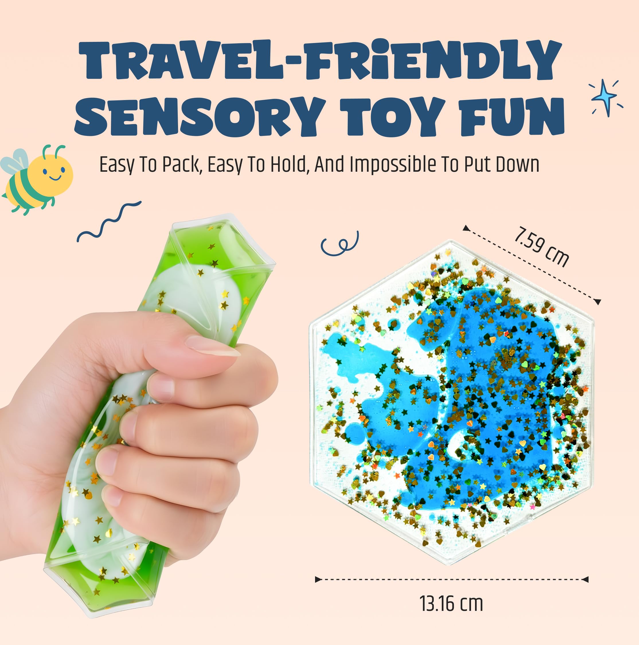 Jumble Comb Hexagon Liquid Motion Sensory Fidget Toys - Activity Toys ...