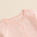 Infant Baby Girl Cardigan Sweater Long Sleeve Button Up Knit Sweatshirt Jacket Toddler Baby Girl Fall Outfits (Pink, 0-6 Months)