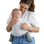 Solly Baby Wrap, Buttery-Soft Baby Carrier Newborn to Toddler 8-25 Lbs., Lightweight & Hands-Free Breathable Summer Carrier, Baby Wearing & Postpartum Care, Mother's Day Essential, Natural+Grey Stripe