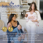 BabyBuddha Wearable Breastfeeding Pump, Double Hands Free Breast Pump with 30 Comfort Settings, 6oz+ Leak-Proof Cups, Strong Suction, 4 Modes, Rechargeable, Easy to Clean and Compact for Travel